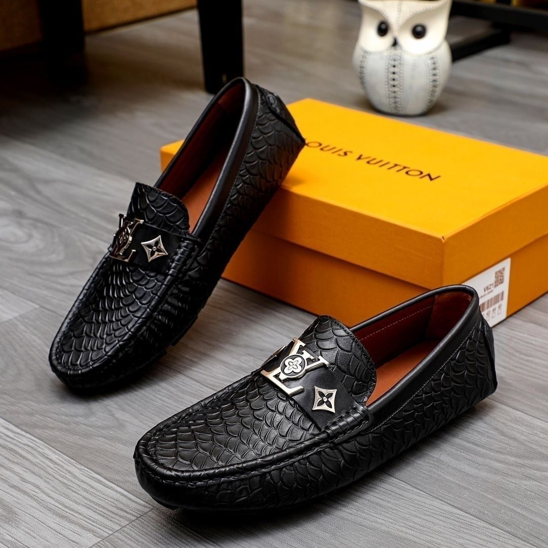 Gentleman Men's Shoes Leather Popular Classic Presbyterian Pattern Loafers 2024071105