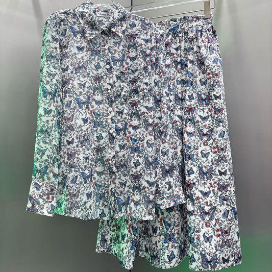 Stylish printed blouse and bustier skirt 1025031403