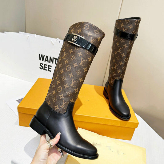 British style new knight women's shoes flat all-match comfortable breathable light luxury leather letter buckle women's shoes