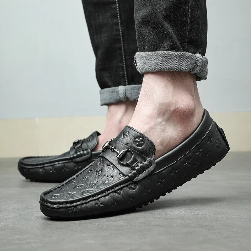 Fashion Men's Loafers Round Toe Caps Italian Handmade Shoes 1025073105