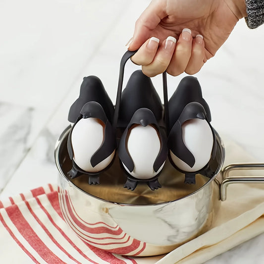 Penguin-Shaped Hard-Boiled Egg Rack Unique Kitchen Gadgets for Egg Storage and Cooking Utensils for Egg-Boiling