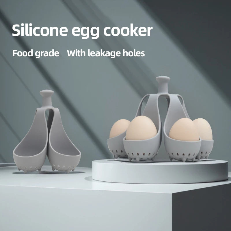 High Quality Silicone Egg Holder Not Stick High Temperature Resistant Safe Cooking Boiled Food Storage Container