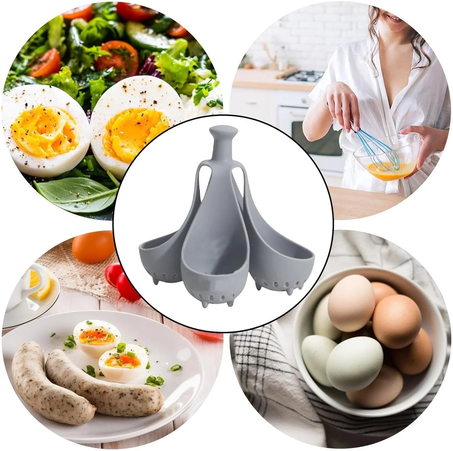 High Quality Silicone Egg Holder Not Stick High Temperature Resistant Safe Cooking Boiled Food Storage Container