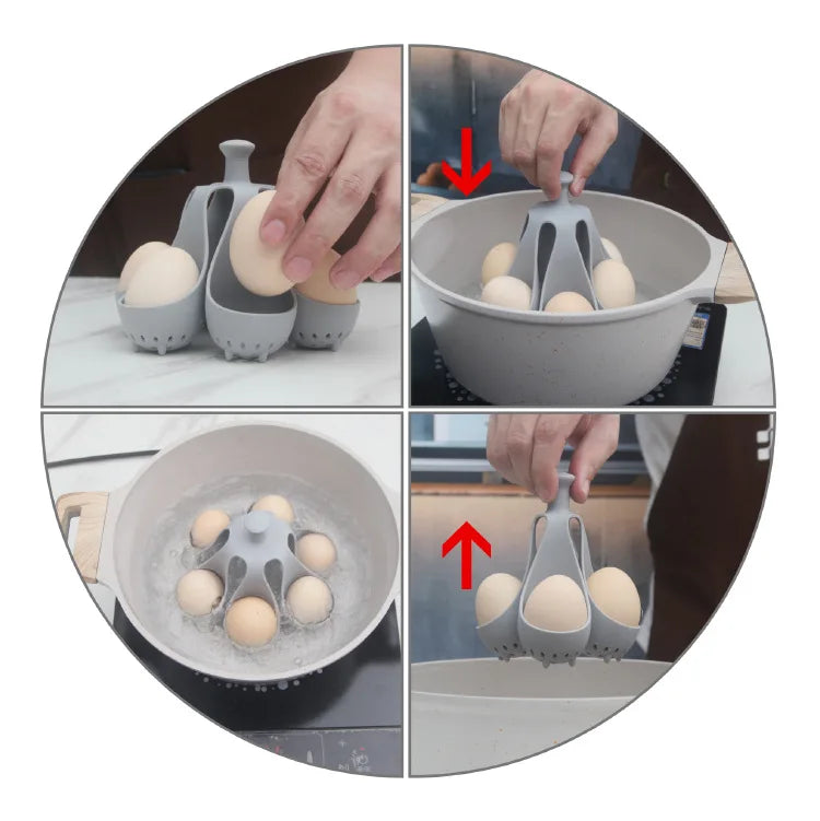High Quality Silicone Egg Holder Not Stick High Temperature Resistant Safe Cooking Boiled Food Storage Container