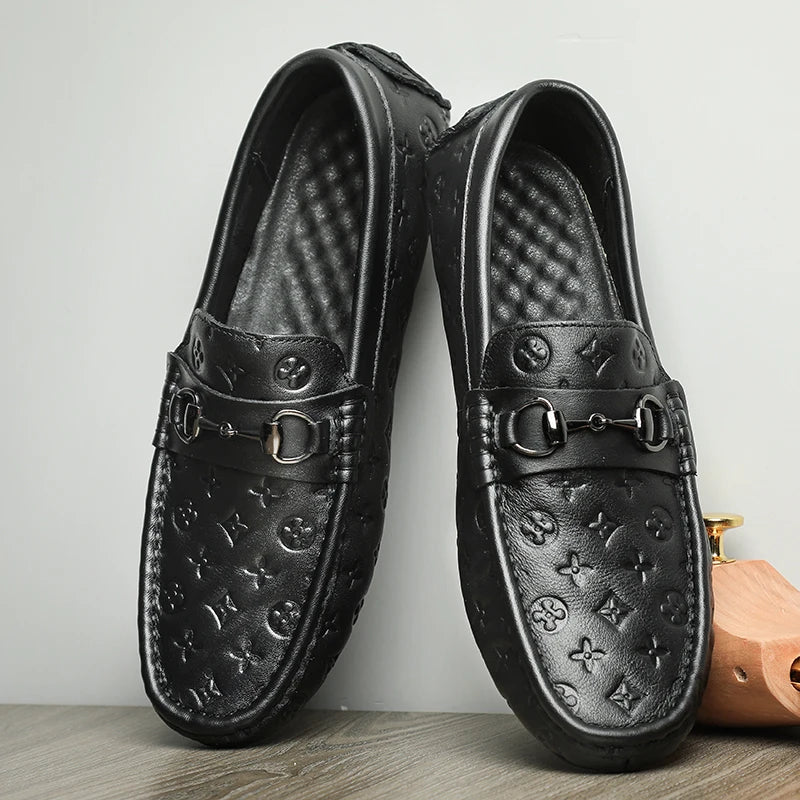 Fashion Men's Loafers Round Toe Caps Italian Handmade Shoes 1025073105