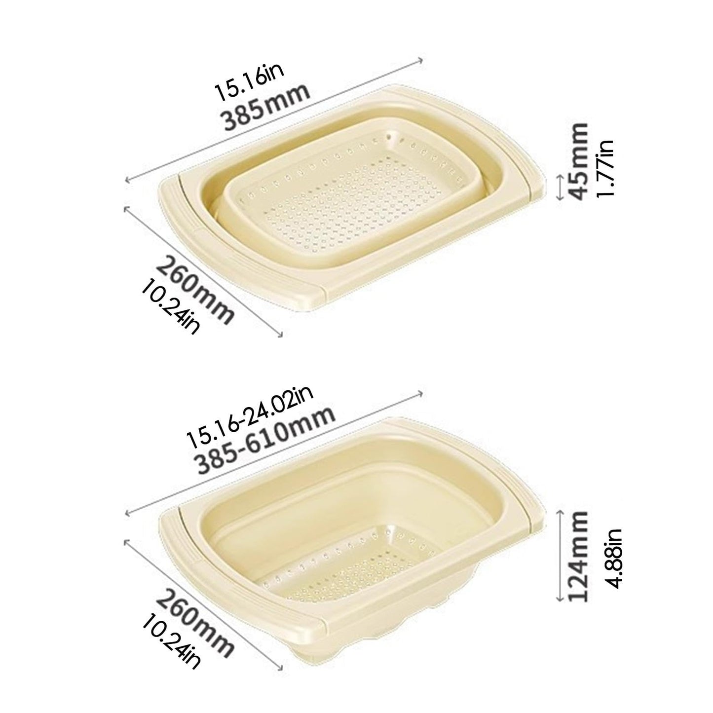 Kitchen Sink Basket - Retractable Sink Basket Container for Fruit Washing