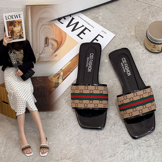 Summer beach flat slippers 2025080108