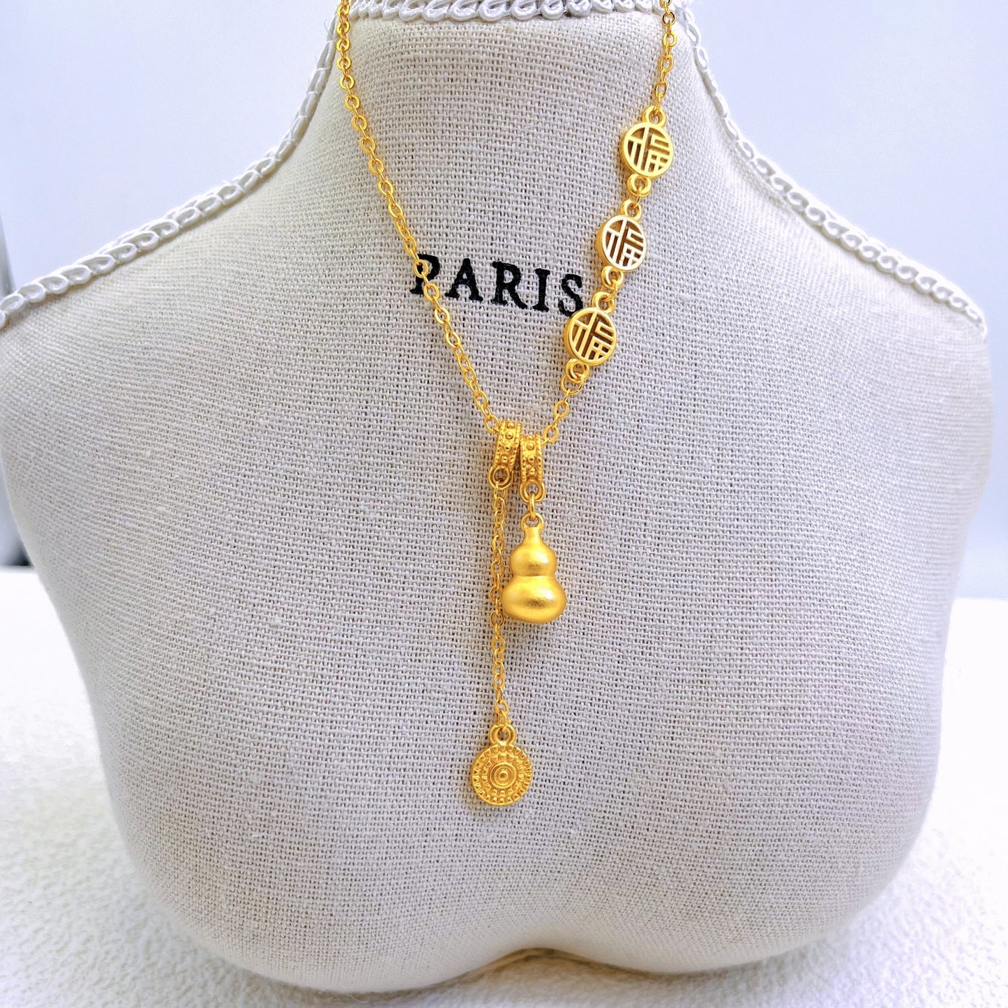 Auspicious character gourd necklace 2025081209