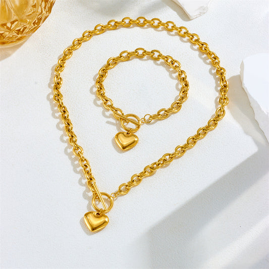 Titanium steel peach-shaped Ot clasp necklace bracelet 2025081304