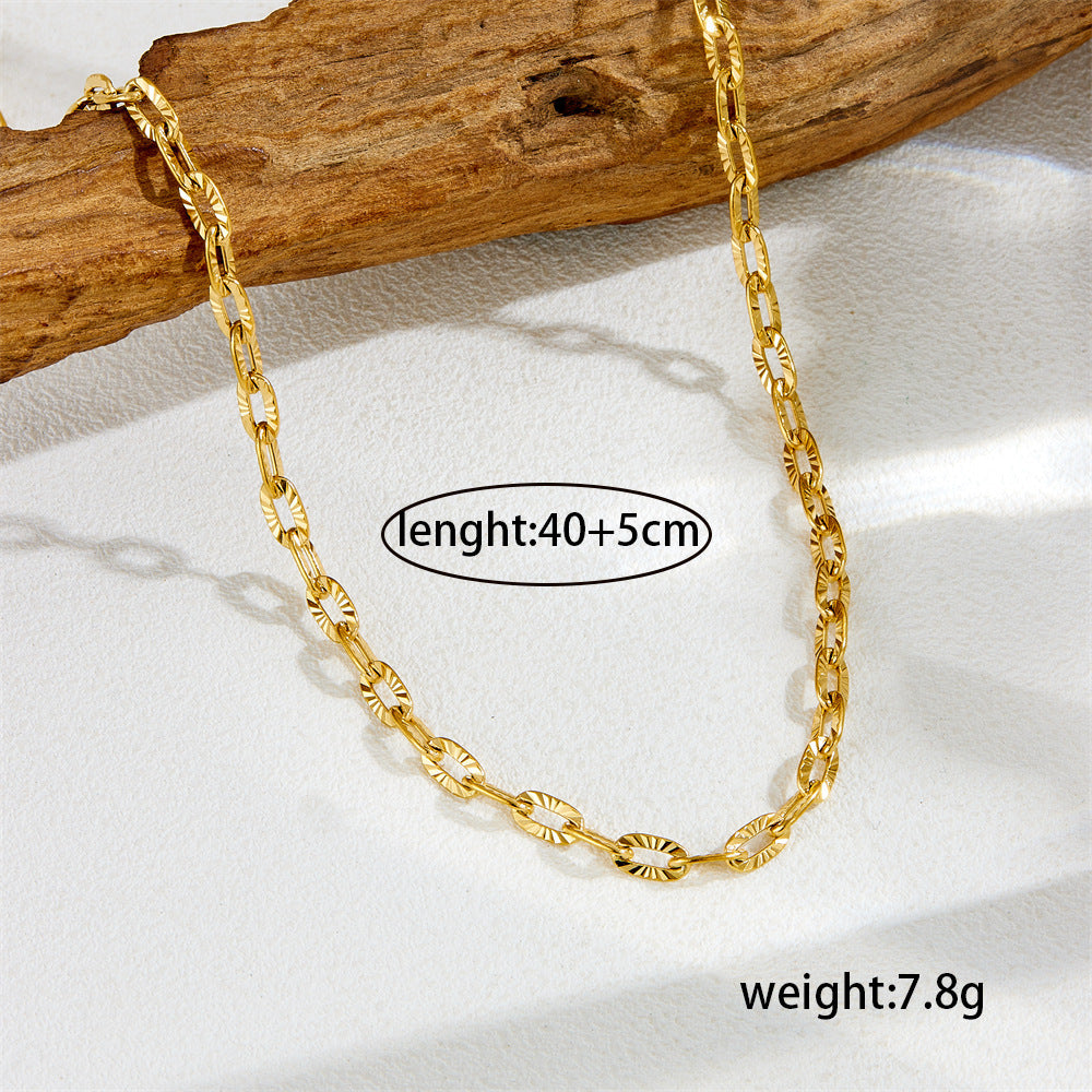 Ins-style embossed necklace 2025081207