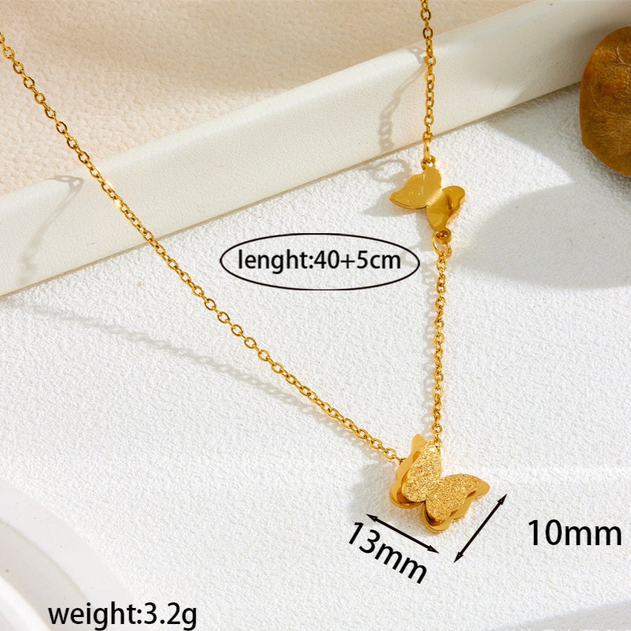 Titanium steel colorless necklace 2025081301