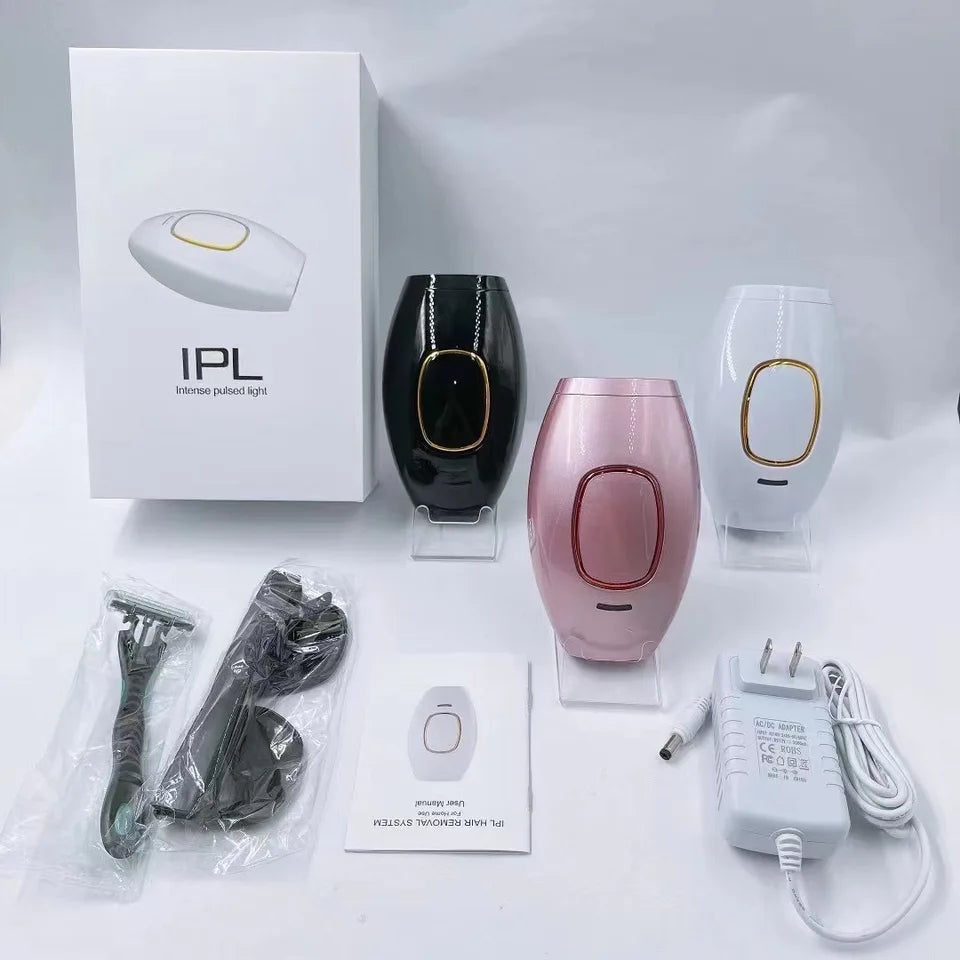 Painless IPL Laser Hair Removal Handset for Face & Body - Permanent Hair Remover with Strong Pulse Light for Skin Rejuvenation