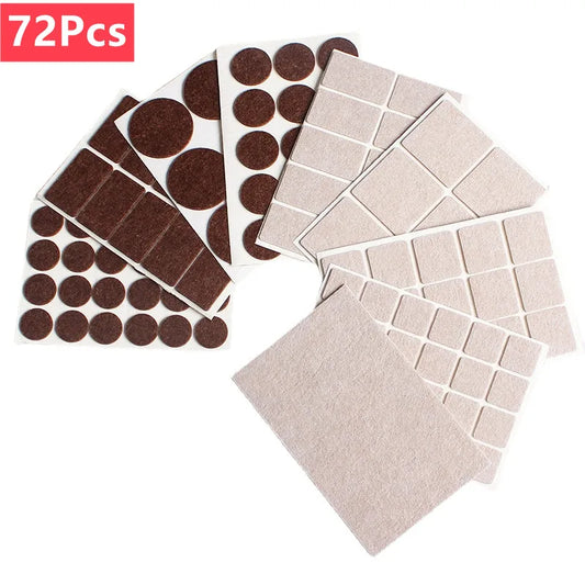 72 piece self-adhesive felt chair leg round bottom anti slip pad set