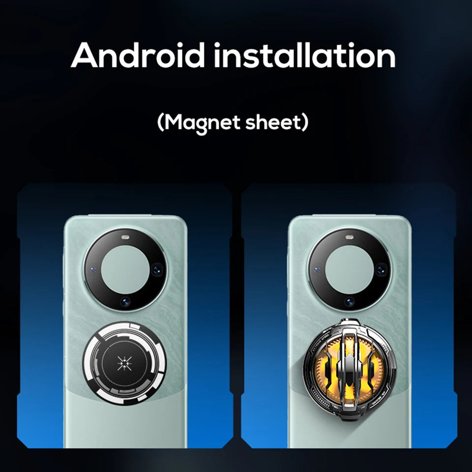 Magnetic&Rear Clip Phone Cooler 7-Color Illumination