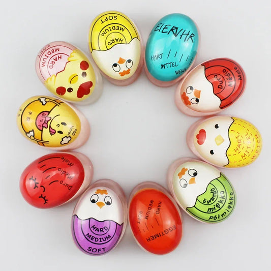 Cartoon Egg Timer Sensitive Hard & Soft Boiled Egg Color Changing Indicators Kitchen Boiled Egg Temperature Observer