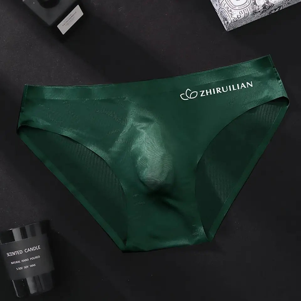 Men's mid waist solid color close fitting breathable underwear