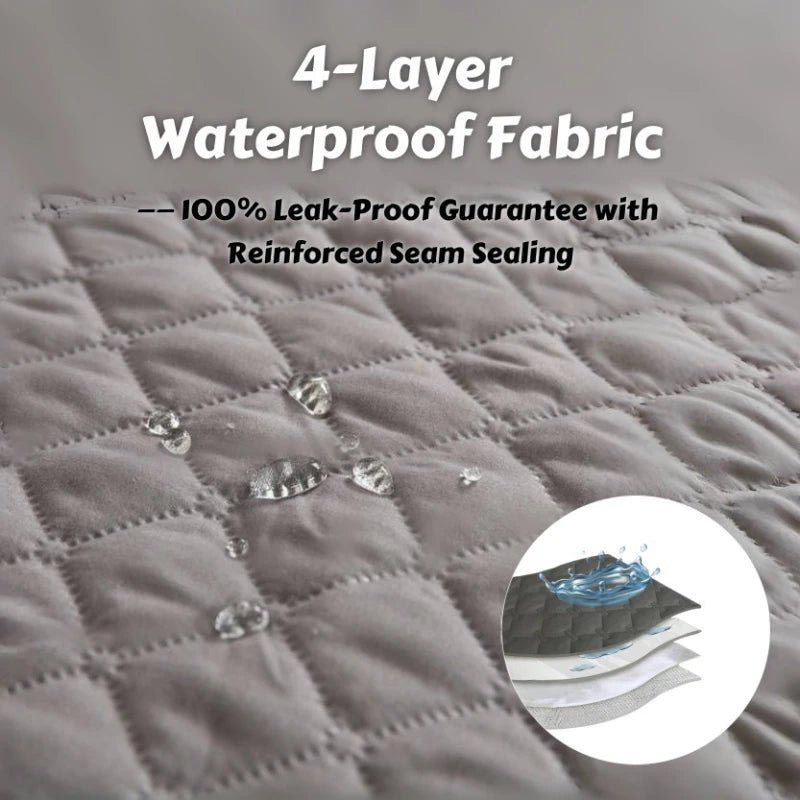 Waterproof Mattress Protector for Kids & Pets - King Size Urine Proof Bed Cover, Reusable Washable & Anti-Slip Pets Bed Mat