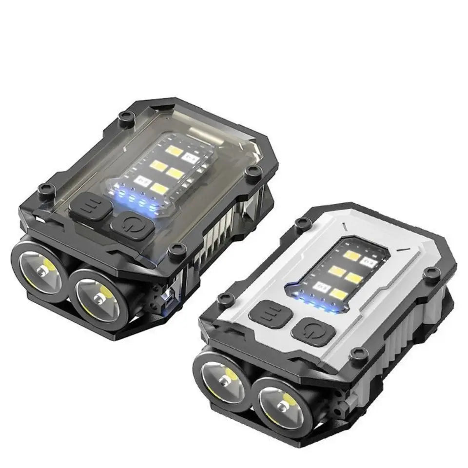 LED+COB keychain flashlight with back clip USB rechargeable portable mini flashlight