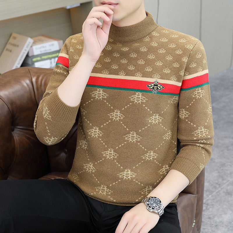 Fashionable Crew Neck Knit Sweater 1025082816