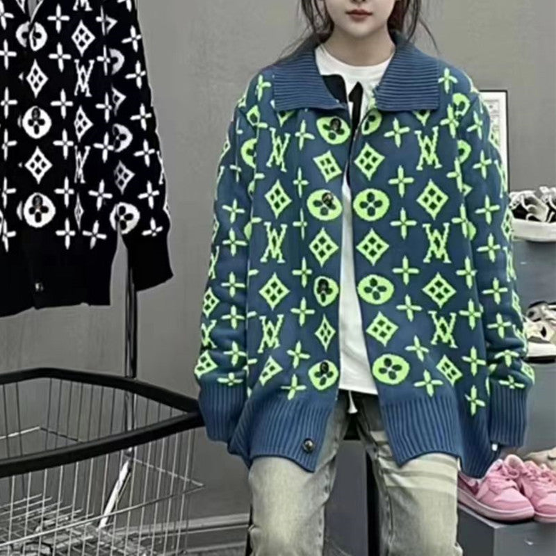 Casual Collared Knit Sweater for Women 1025090224