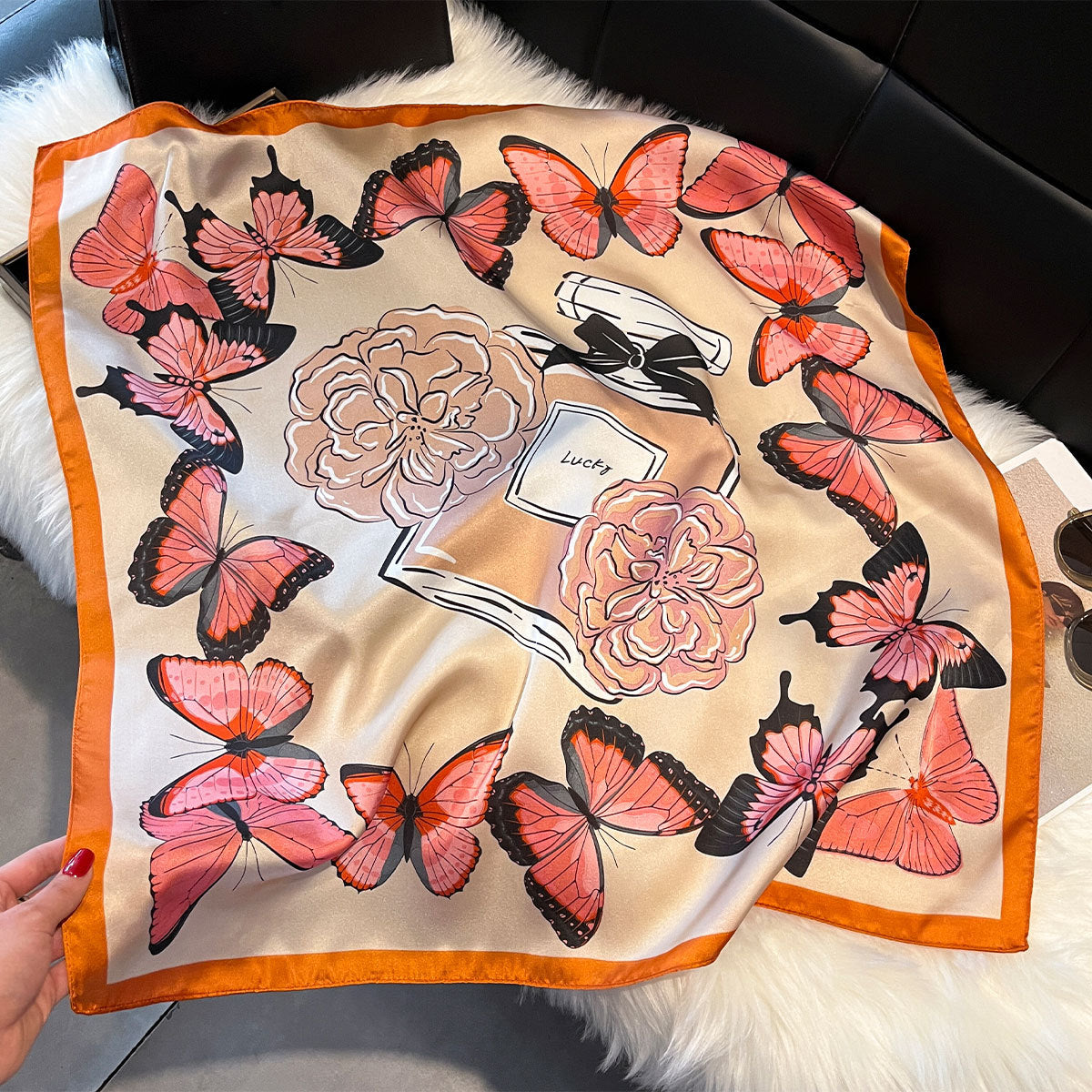 Scarf Square Scarf Imitation Silk 70cm 1025082214