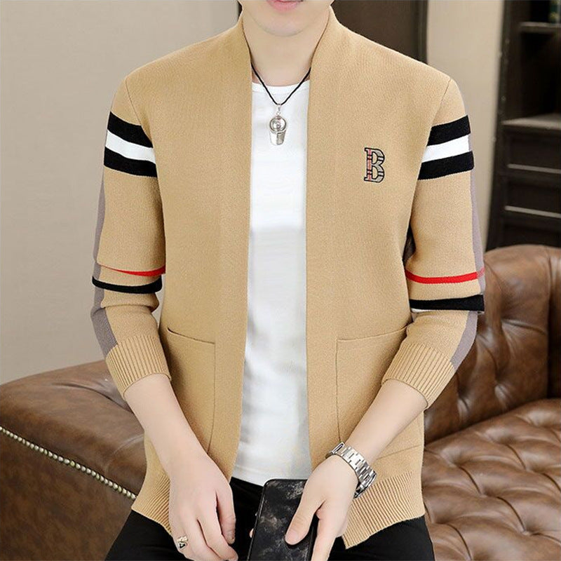 Men's Lightweight Sweater Jacket Autumn Plaid Top 1025082821