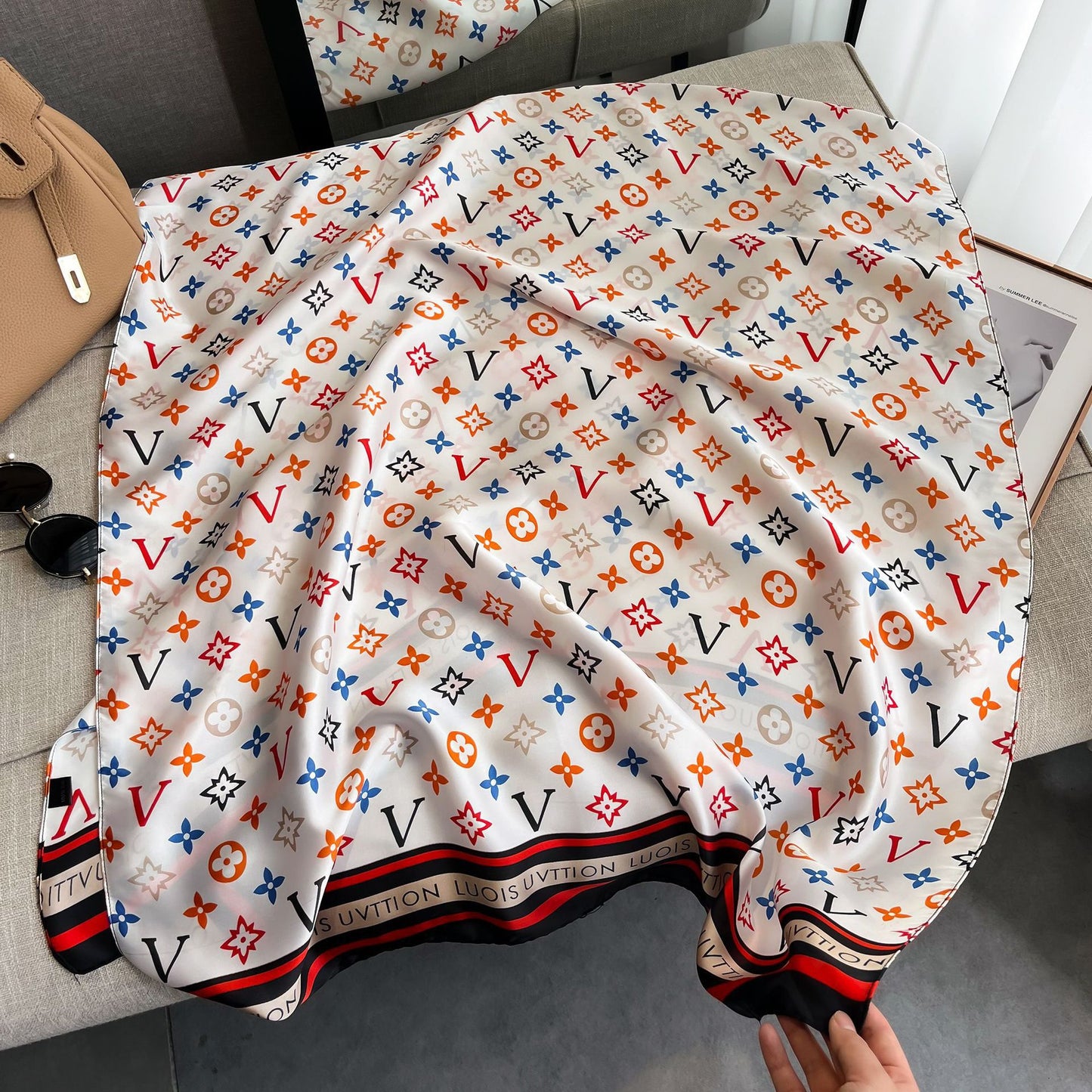 New high-end faux silk scarf 1025082221