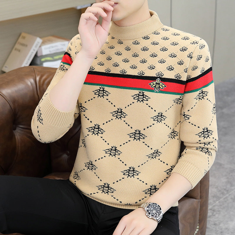 Fashionable Crew Neck Knit Sweater 1025082816