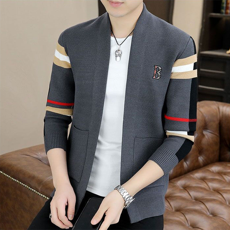 Men's Lightweight Sweater Jacket Autumn Plaid Top 1025082821