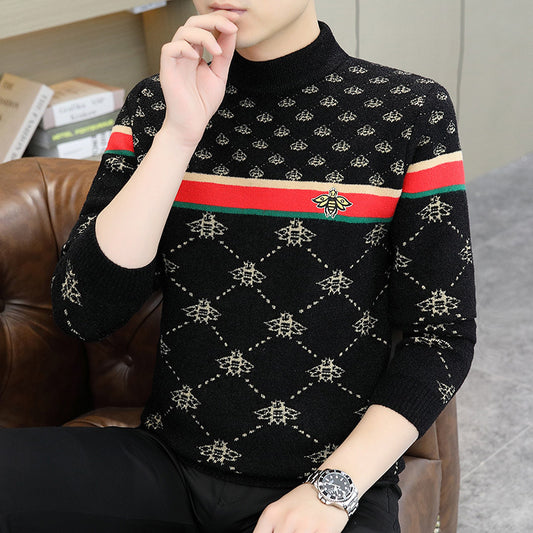 Fashionable Crew Neck Knit Sweater 1025082816