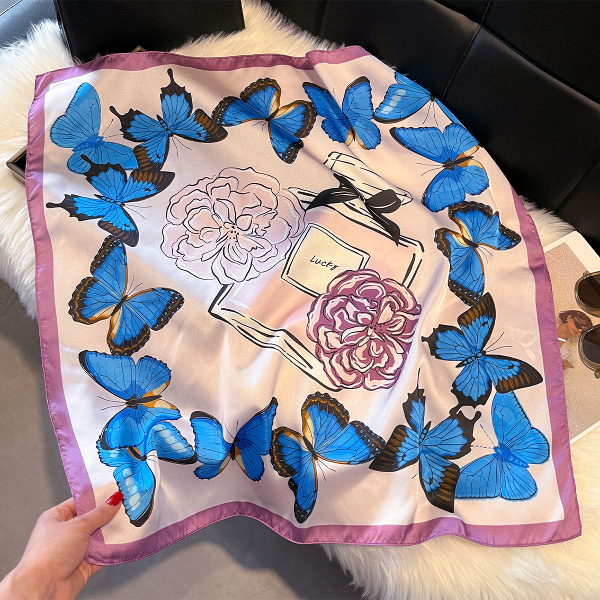 Scarf Square Scarf Imitation Silk 70cm 1025082214