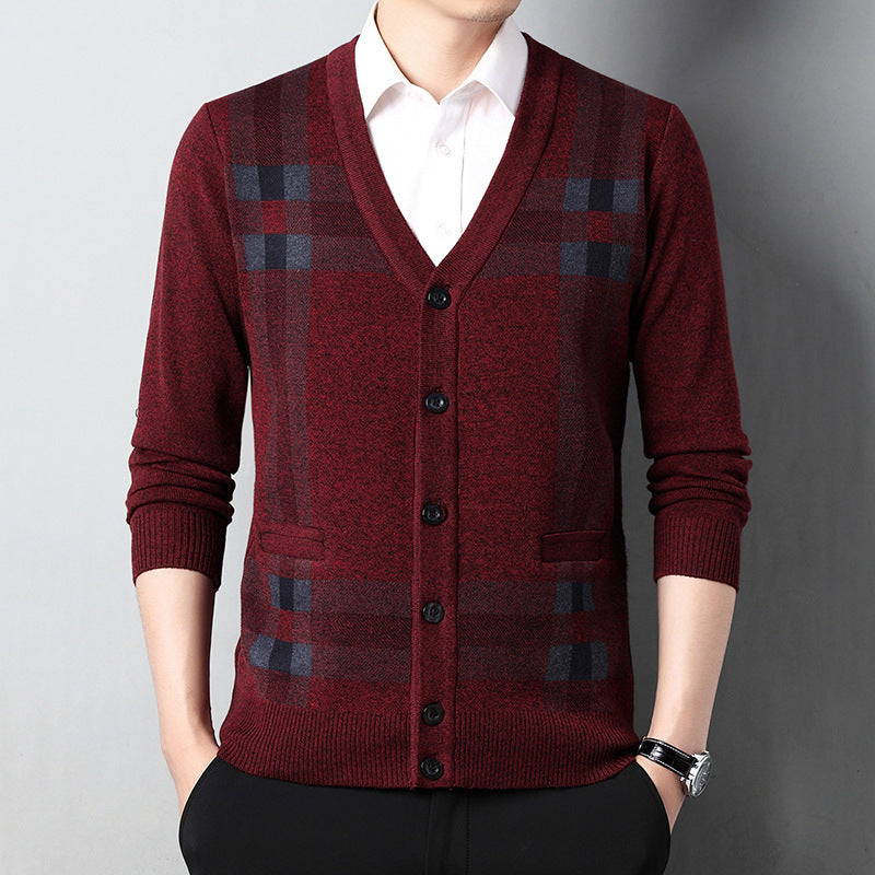 Long-Sleeve V-Neck Sweater for Men 1025082822