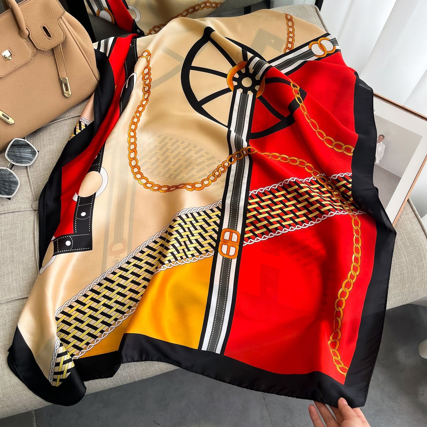 New high-end faux silk scarf 1025082224