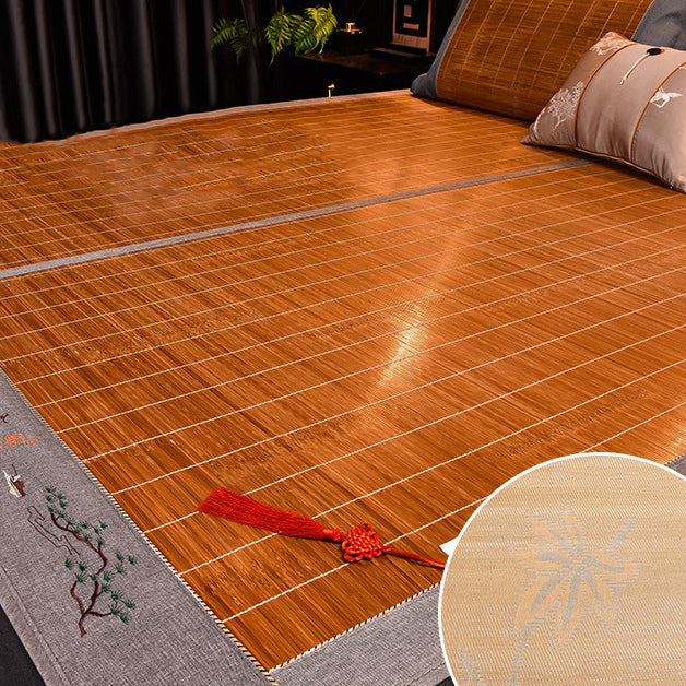 Cooling mat grass mat anji bamboo mat water-worn carbonised mat folding double-sided mat