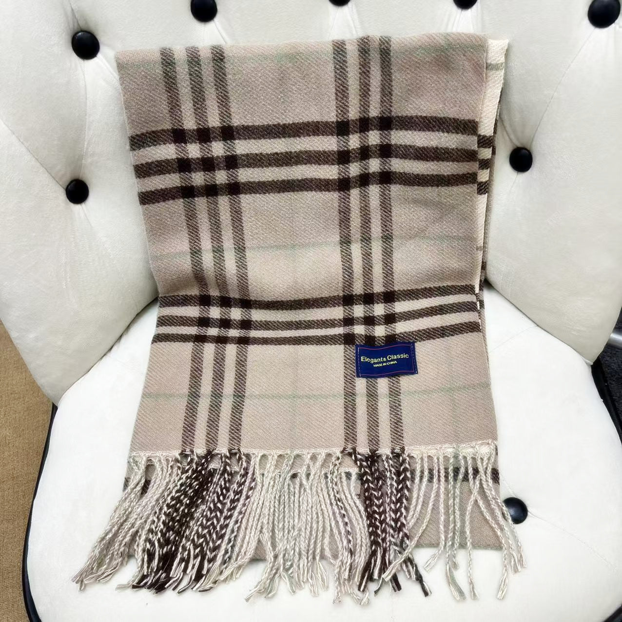 Versatile Cashmere Reversible Fringe Scarf 1025090216