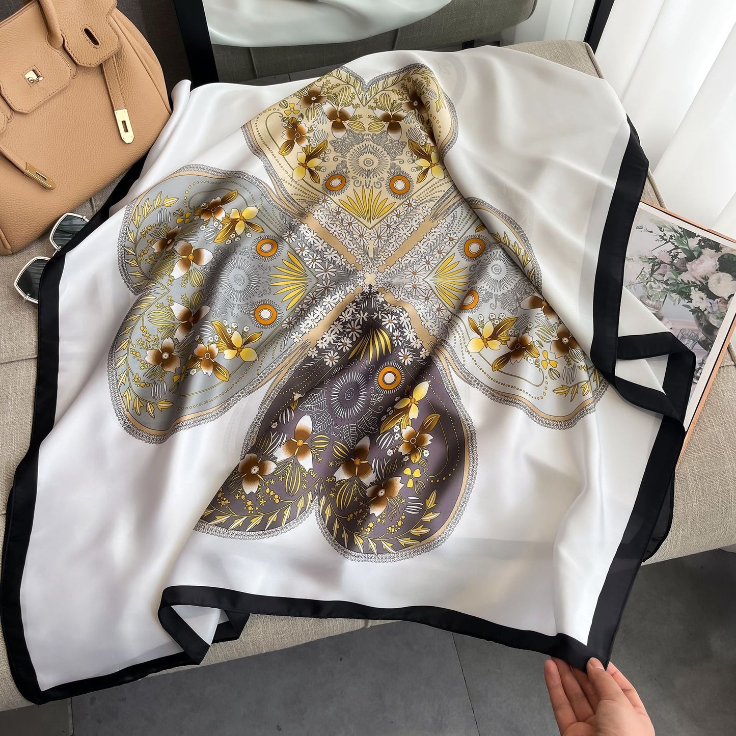 New high-end faux silk scarf 1025082224