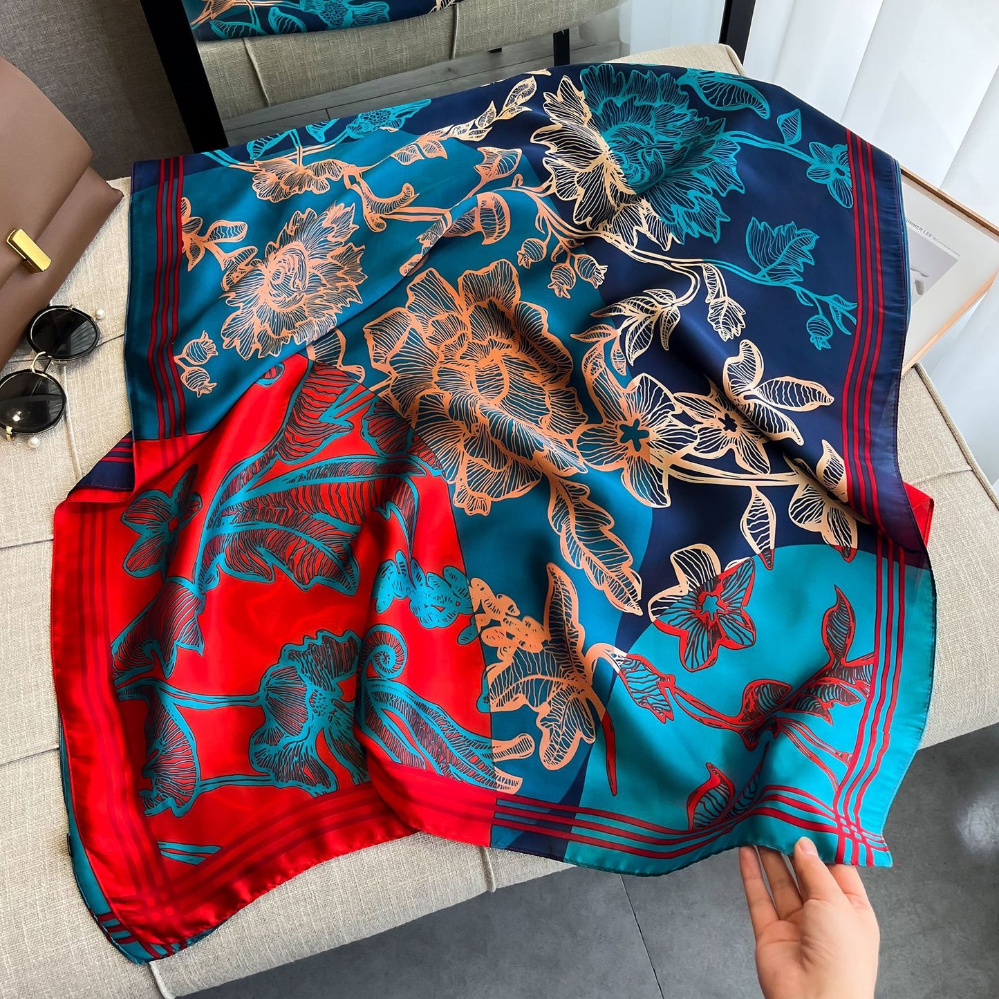 Fashion and versatile long silk scarf  1025082216