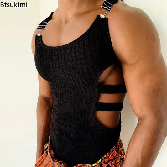 New gym vest with breathable hollow out sleeveless design for men