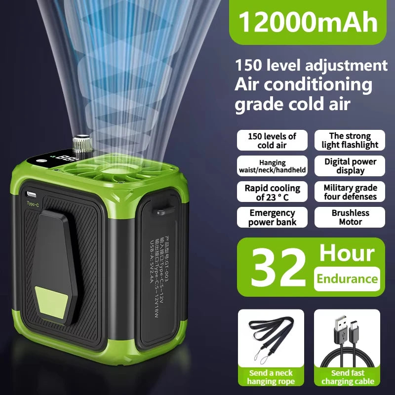 Mini High Speed Waist Fan Outdoor Multifunctional Mobile Fan