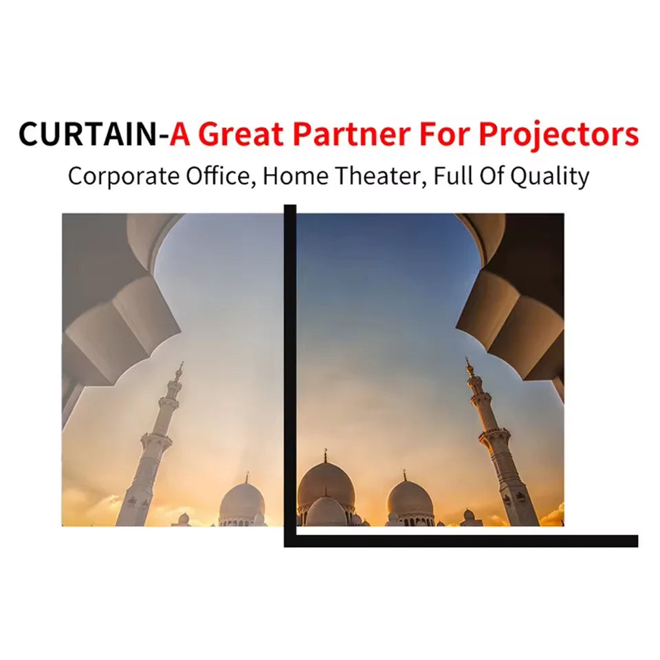 16:9 portable projector screen, simple projector curtain
