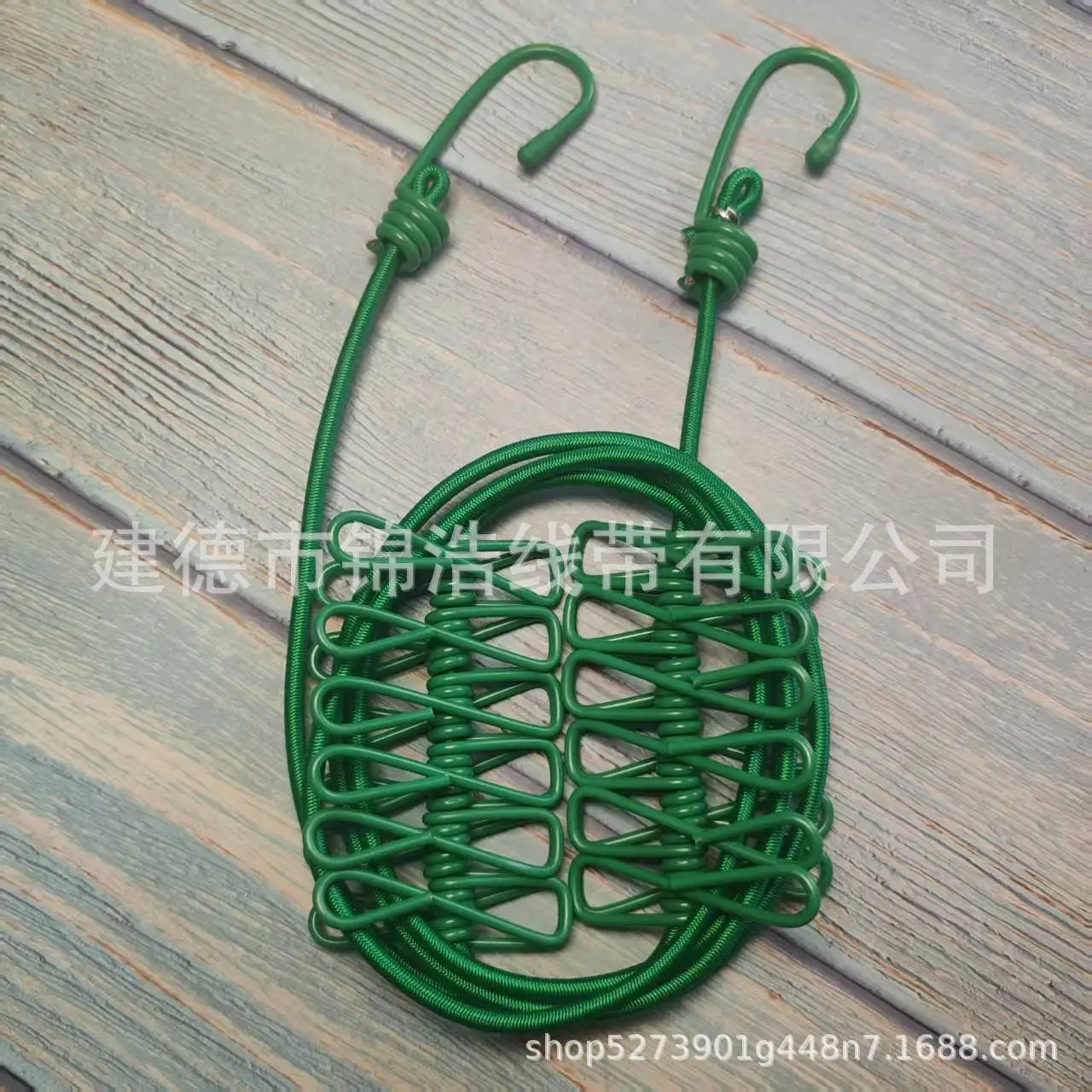 Portable outdoor clothesline traveler household 12 clips windproof clothesline color drying elastic rope